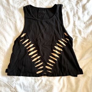 Black Acid Washed Crop Top